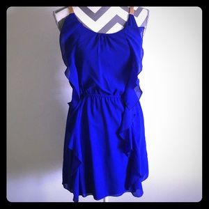 Electric blue ruffle dress